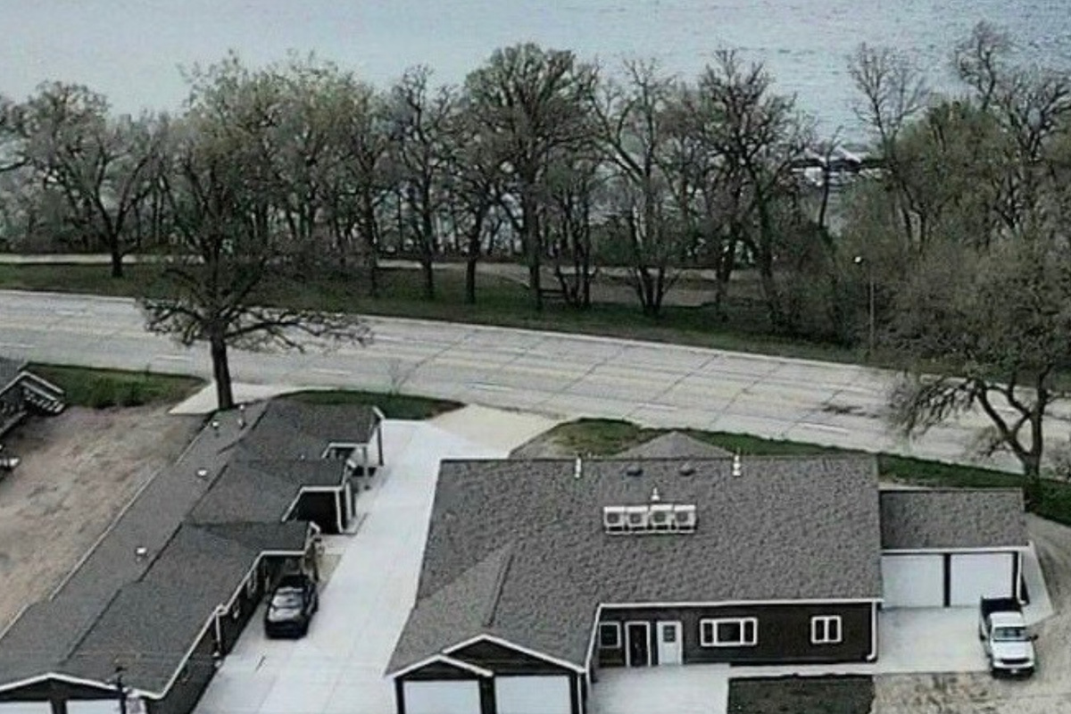 View of Bucks Lodge and East Lake Okoboji.