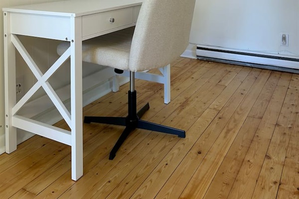 This workspace adjoins the primary bedroom on the second floor