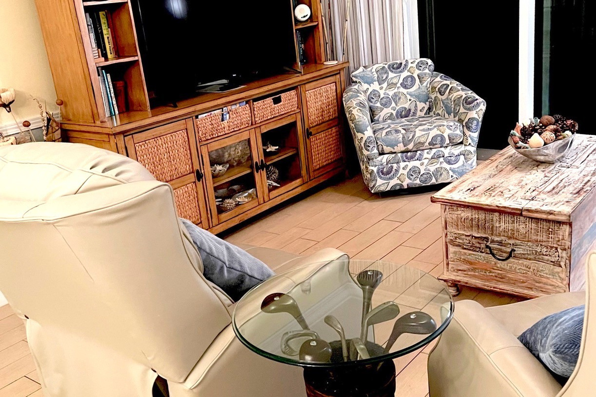 55-inch TV, games and puzzles for family fun