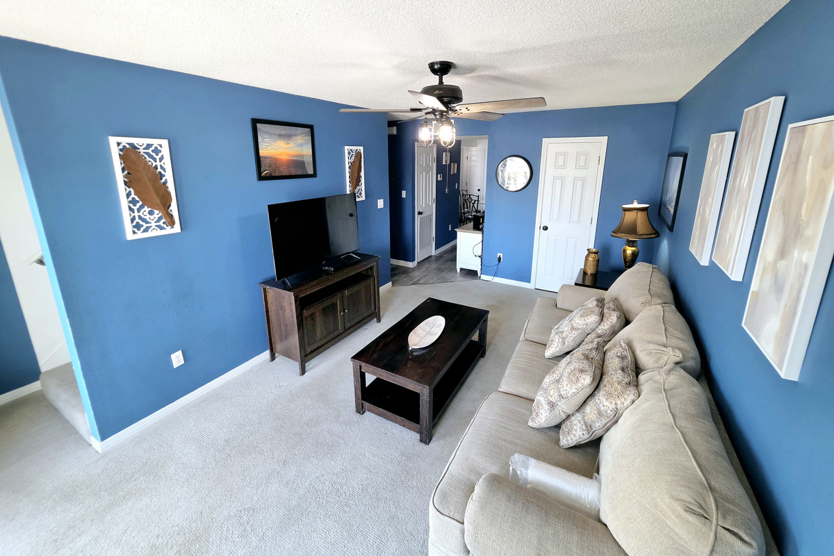 Living area with TV and coffee table