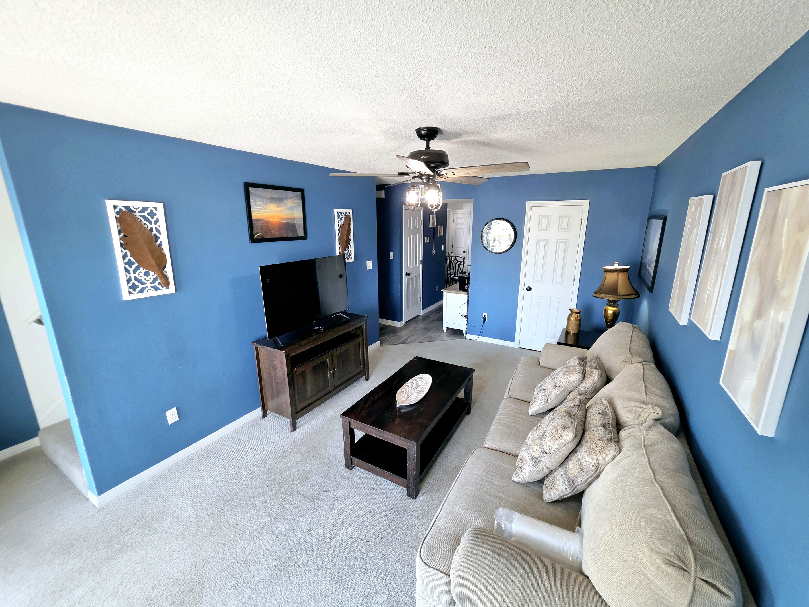 Living area with TV and coffee table