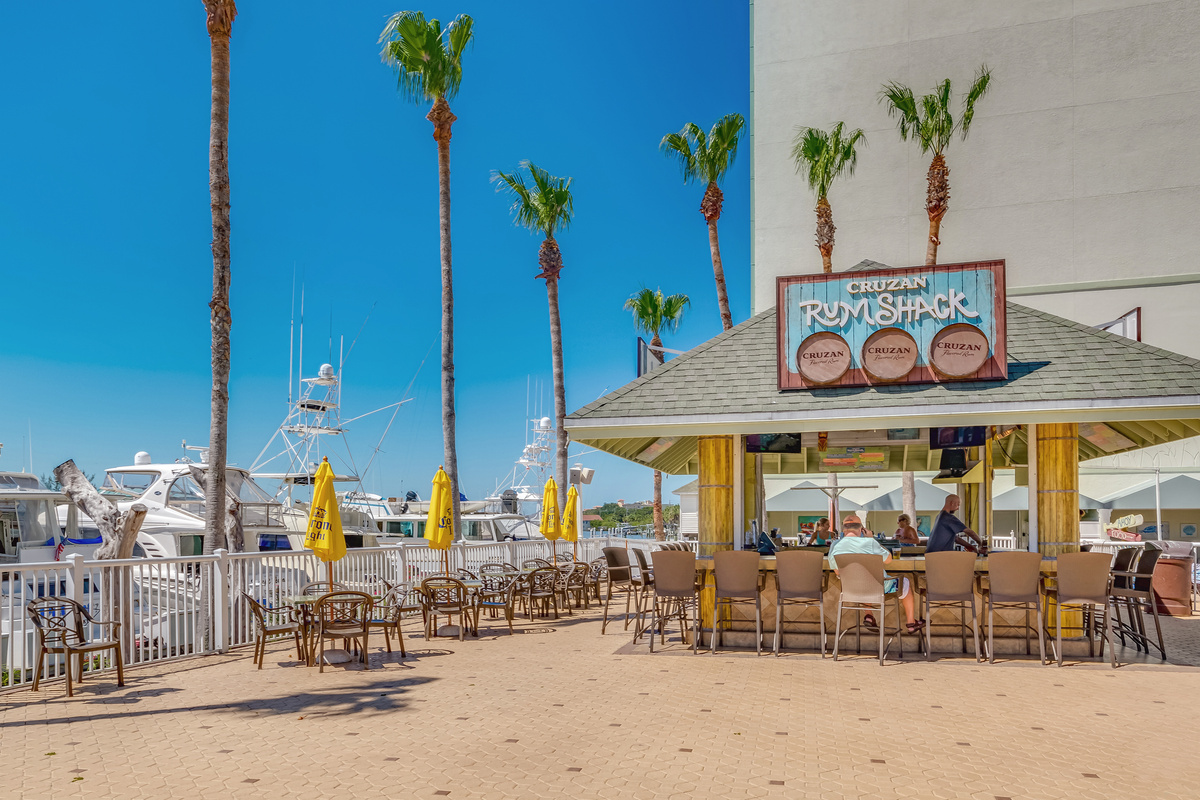 RumShack Tiki Bar On-site, and Jimmy Guanas' Restaurant is adjacent.