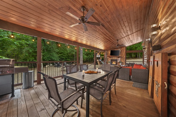 Evenings out on the covered deck are a wonderful way to unwind.