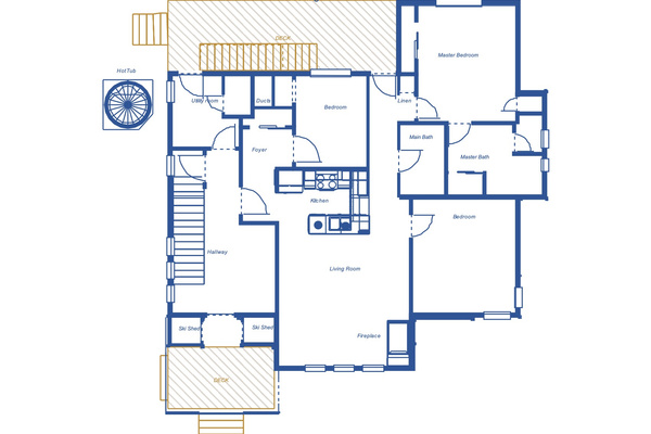 Main floor. Unit 2 Floor plan.