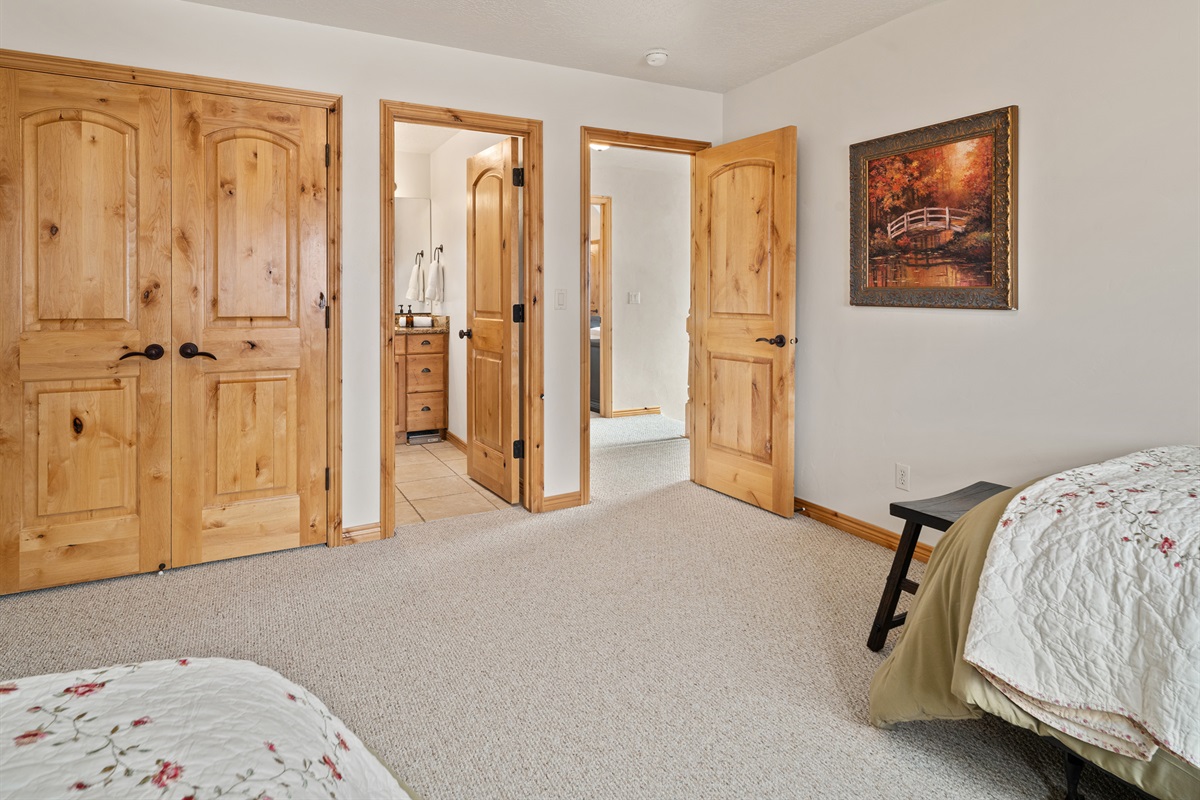 Bedroom with multiple beds—perfect for groups or families