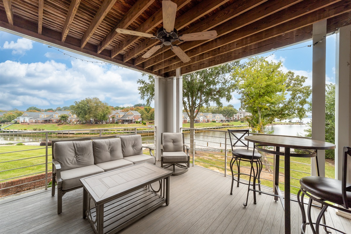 Gorgeous Views of Lake Norman from the covered deck