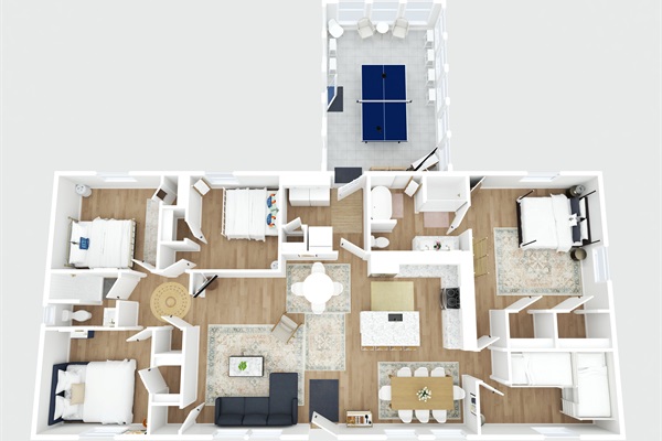 3d Renderong - Please note the trundle beds are not shown