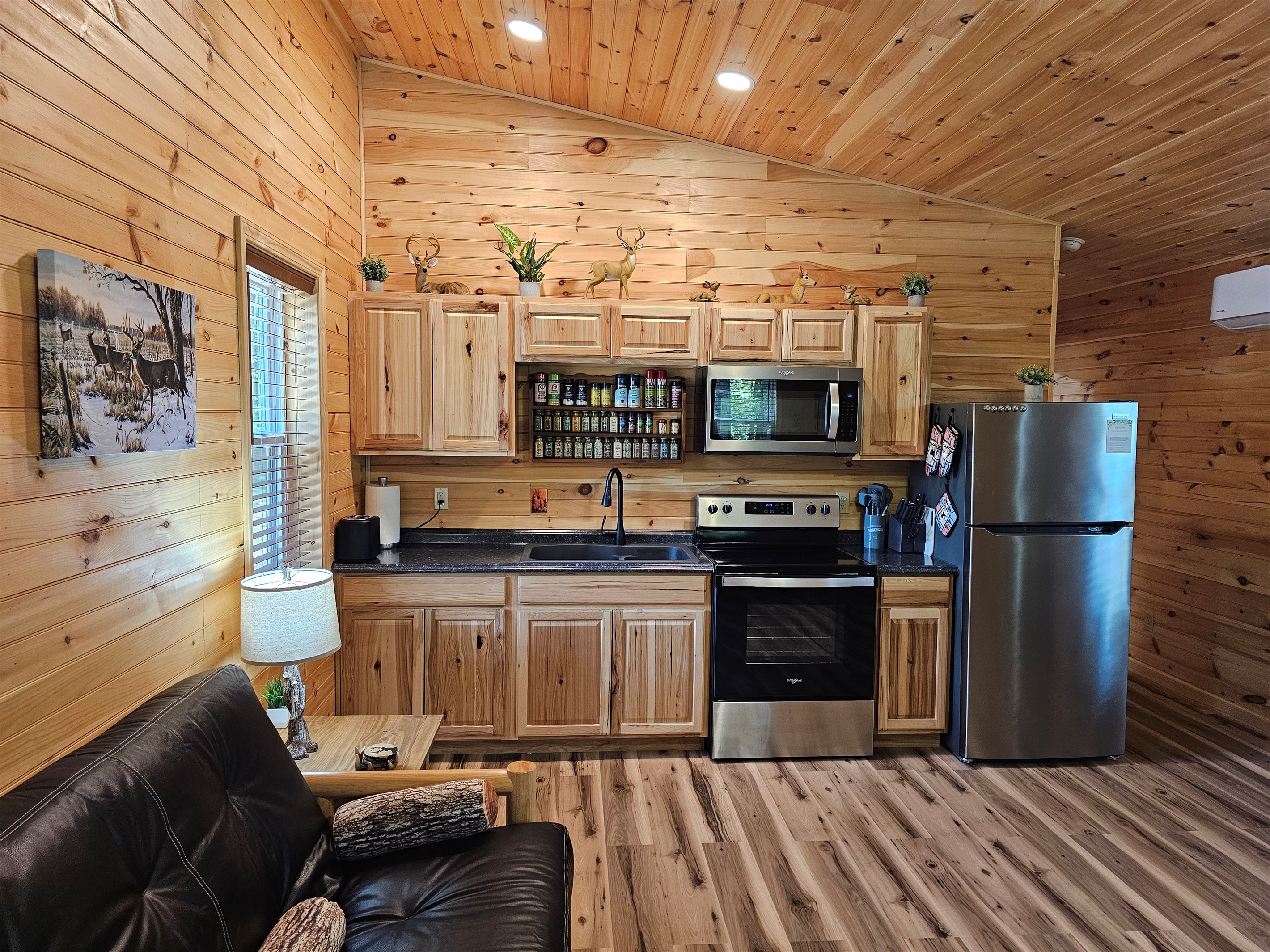 Cook together in a kitchen stocked with all the essentials — from morning coffee to midnight snacks.