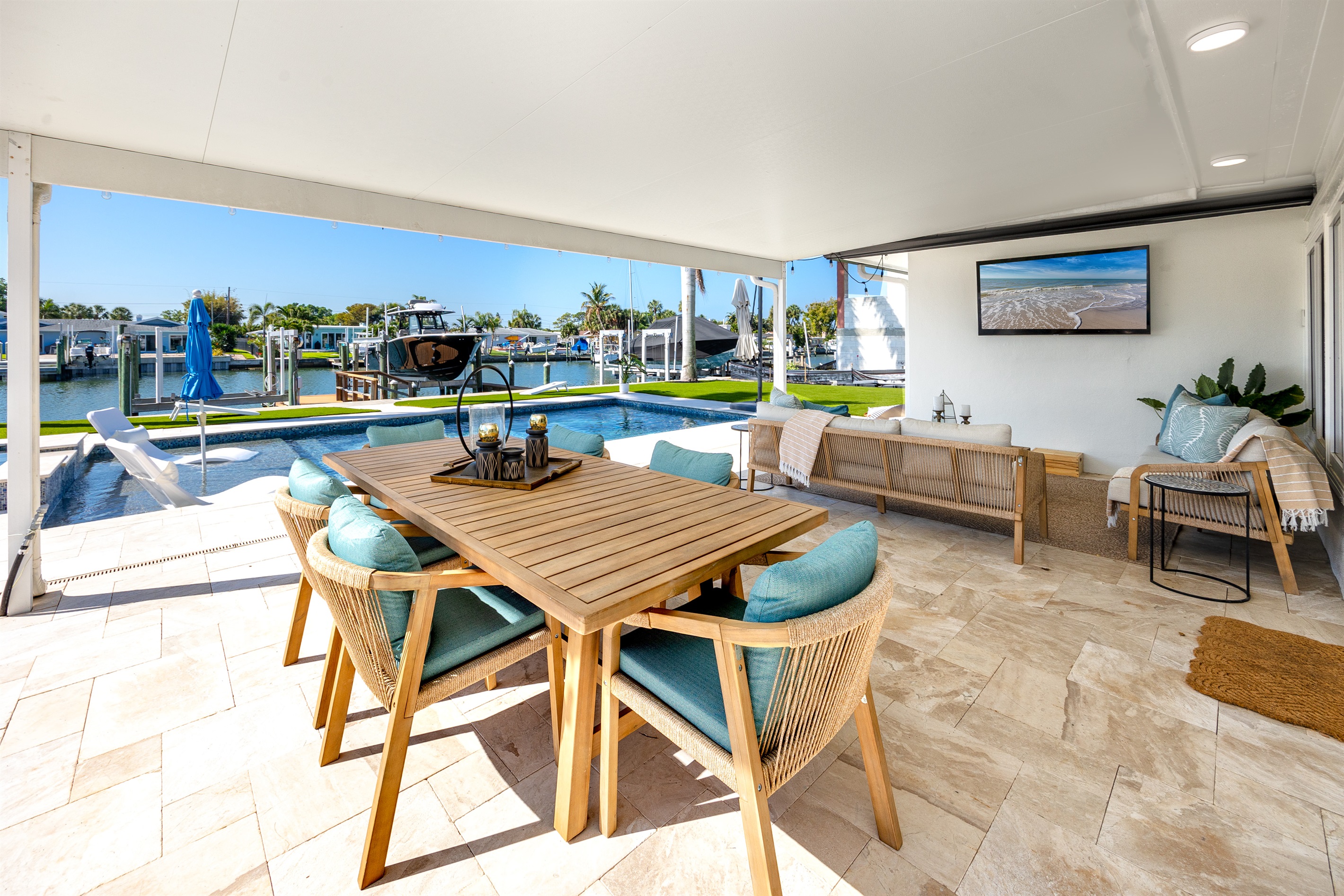 Have meals outside at the outdoor dining table