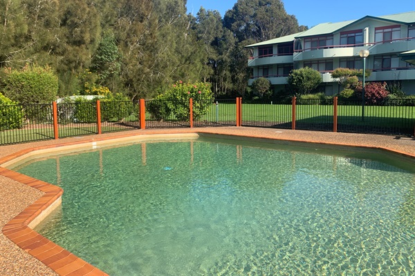 The swimming pool is for the shared use of residents and guests.