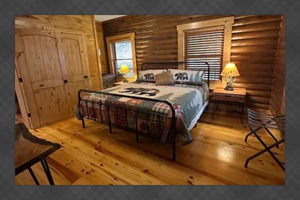 Primary bedroom with king sized bed 