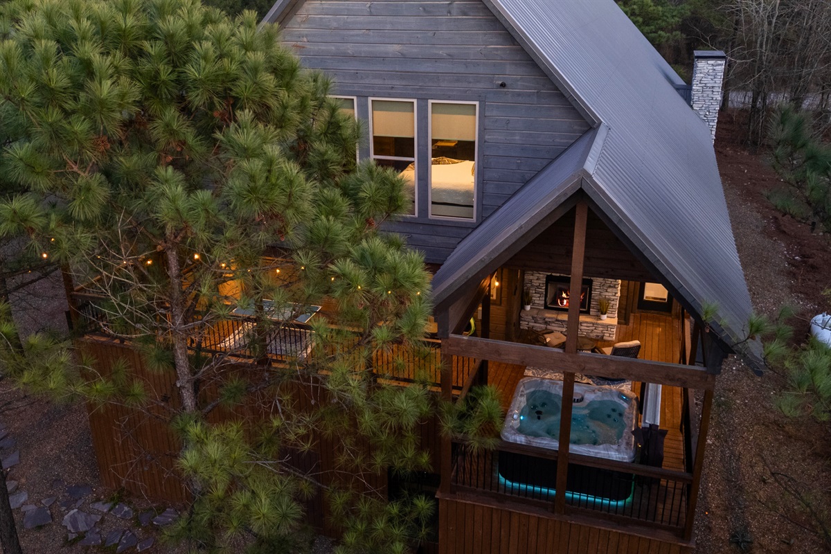 Nestled into the trees, the cabin feels private and peaceful, giving you that “away from it all” feeling the moment you arrive.