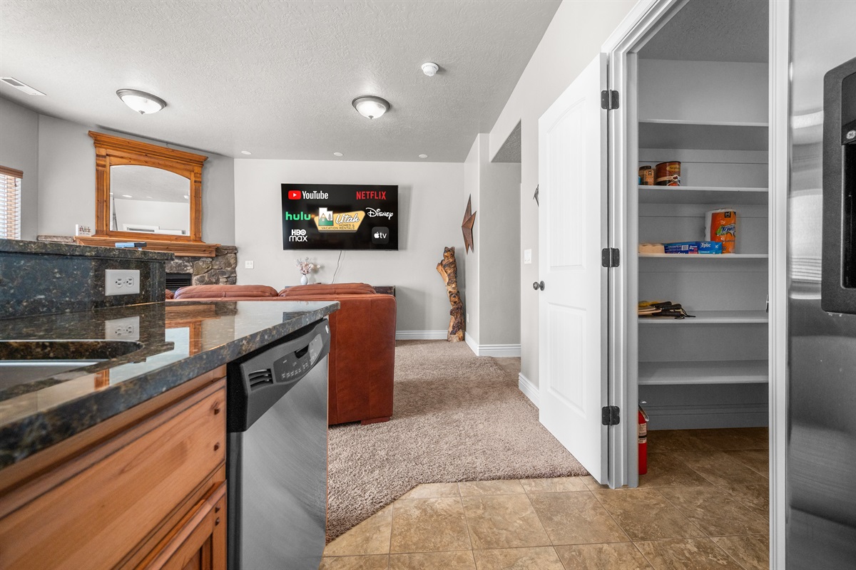 Keep everything organized with a spacious walk-in pantry.