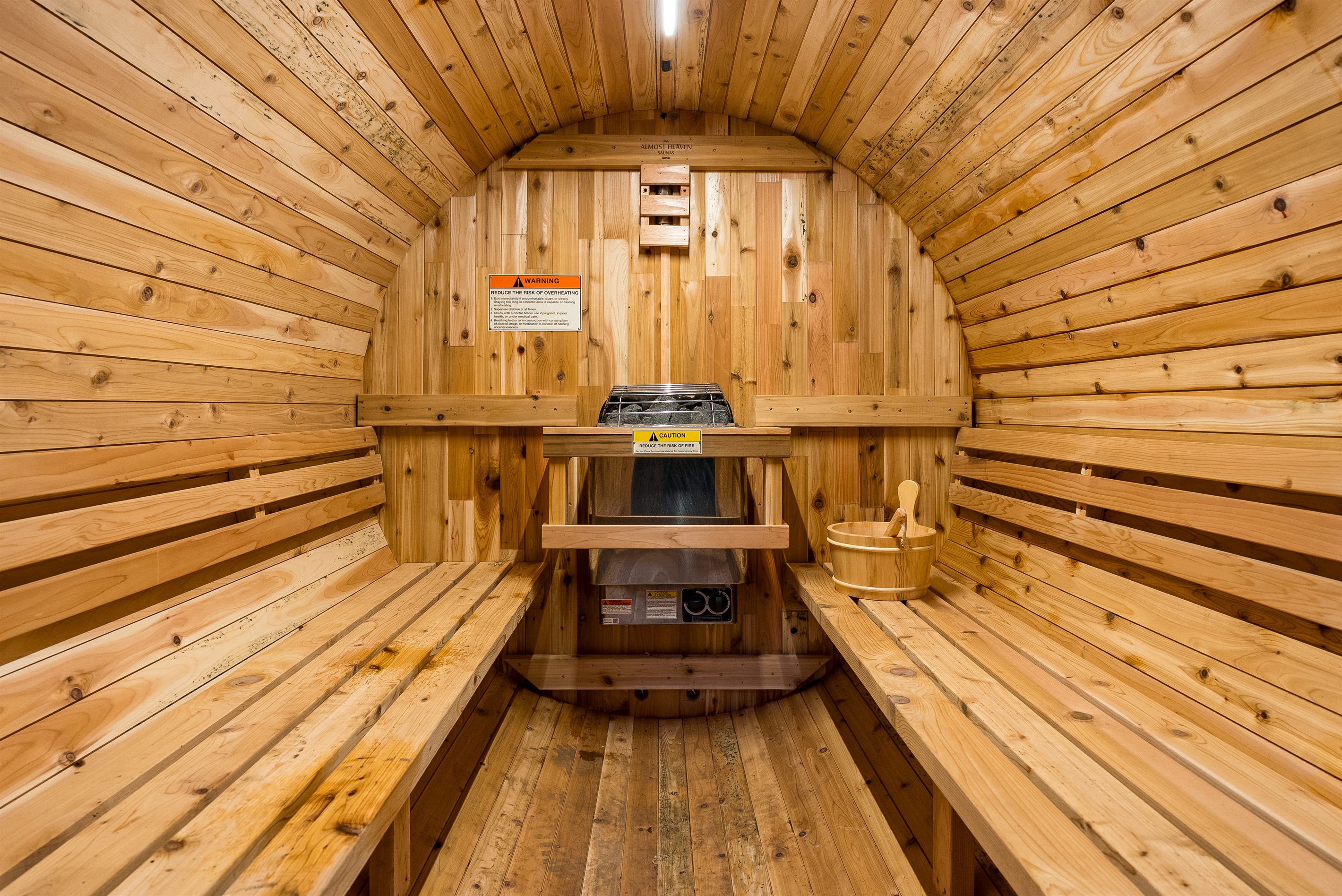 Step inside your private cedar barrel sauna — the ultimate mountain retreat reset