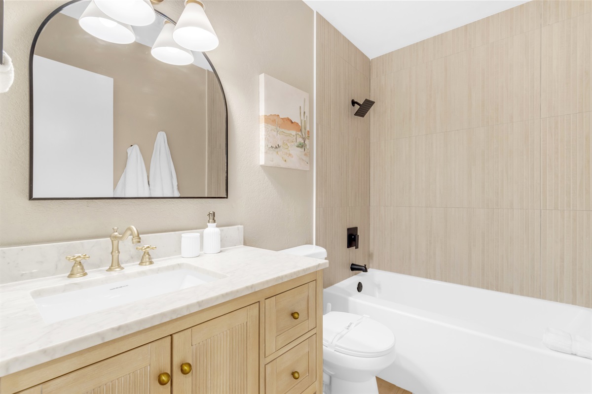 Bathroom #2 offers a shower and tub option