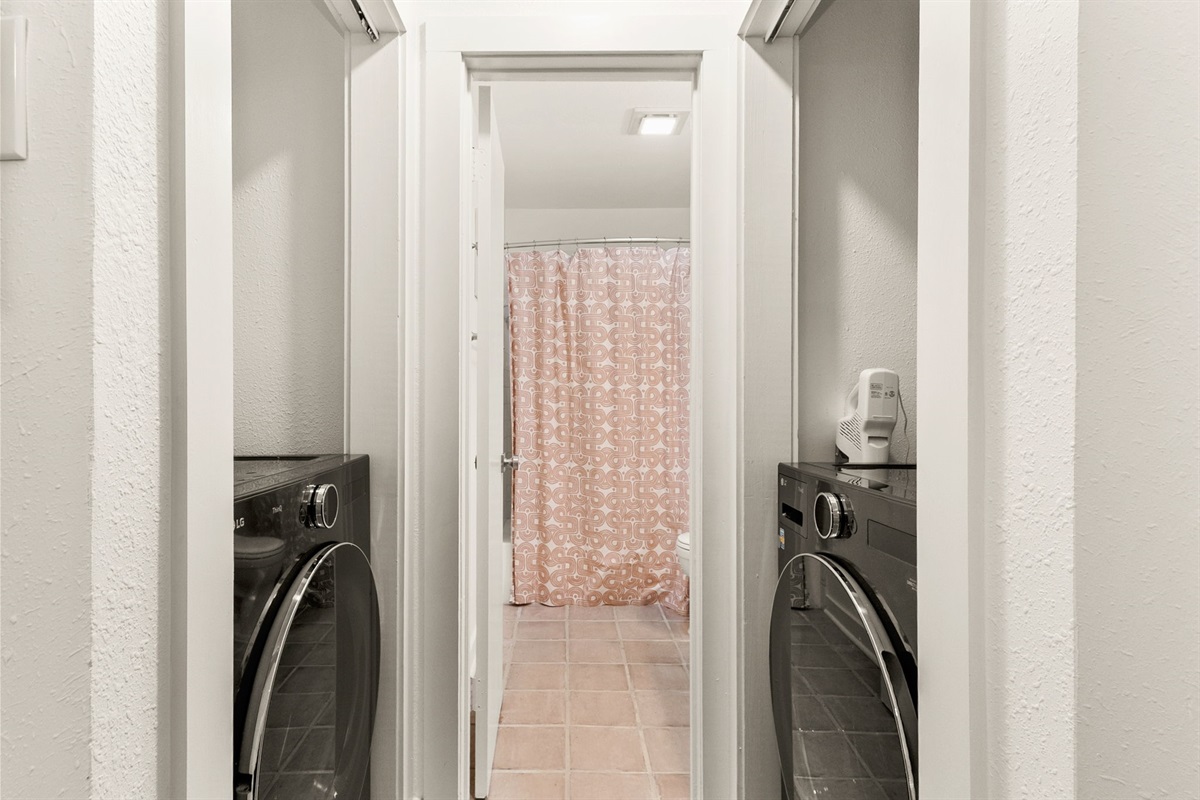 In-unit washer and dryer so you can pack light and refresh clothes anytime