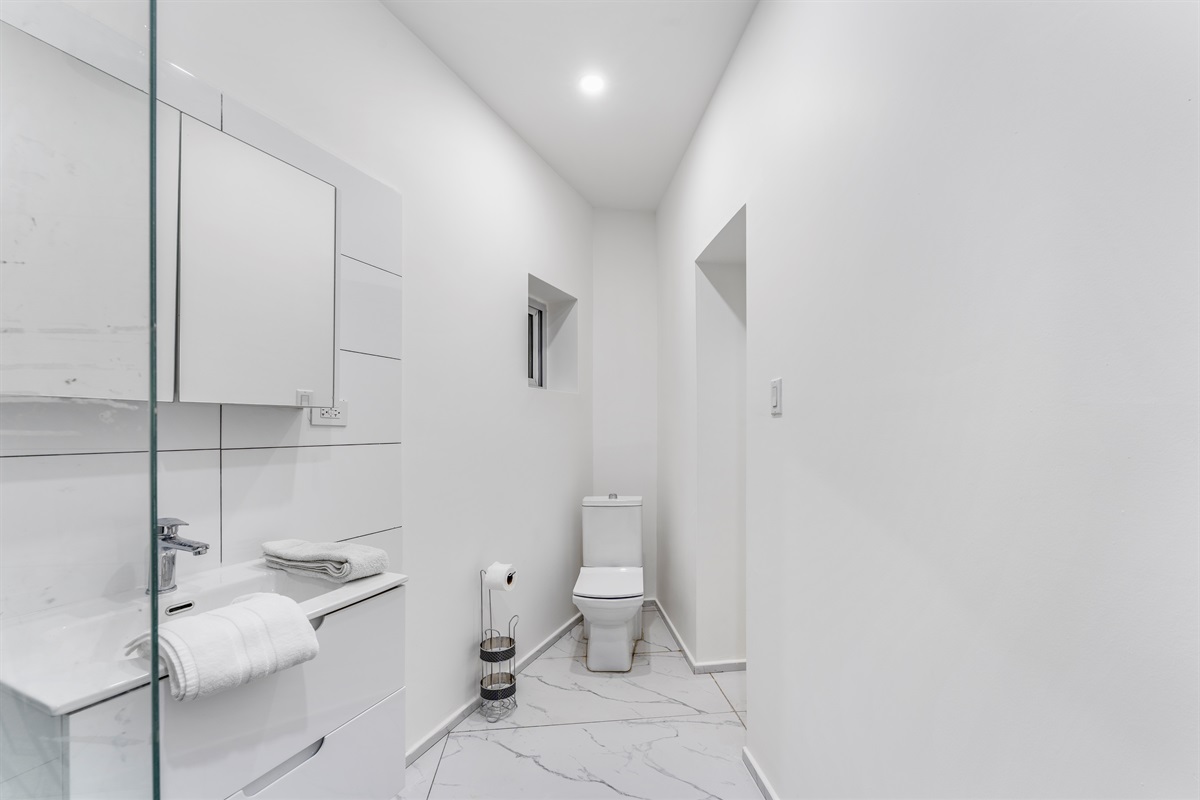 Ensuite to ground floor bedroom: View from the shower