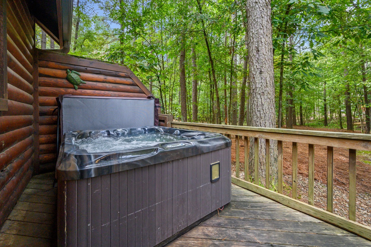 Soak after a long day under the night stars.