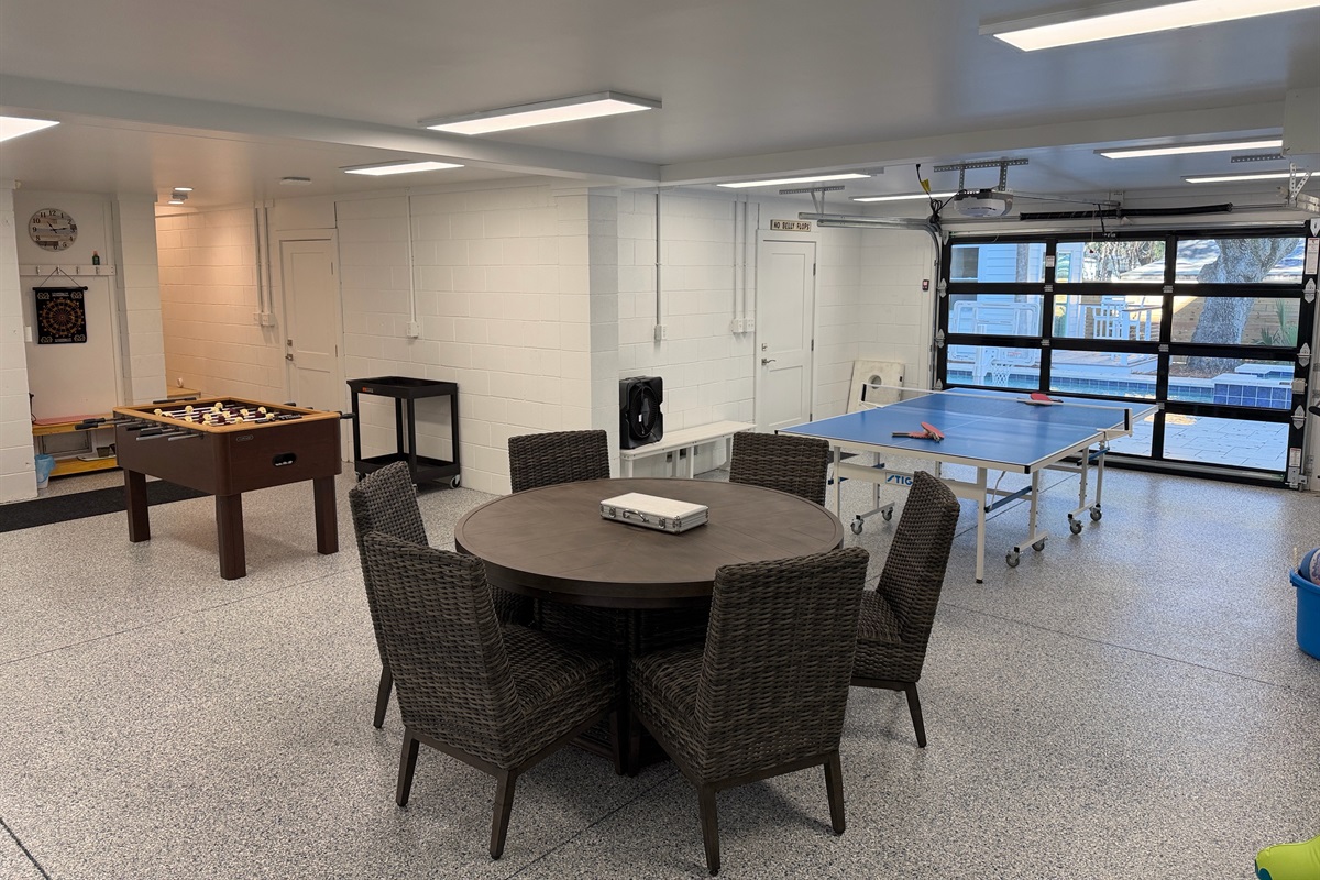 Poker table in Garage | Cameron by the Sea | 3203 Cameron | Isle of Palms, SC | IOP Escapes