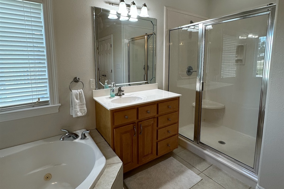 Shower & Tub in Master Bathroom