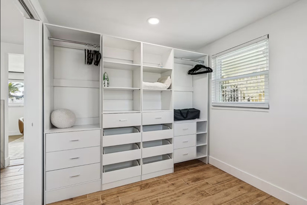 Generous built-in closet and storage space.