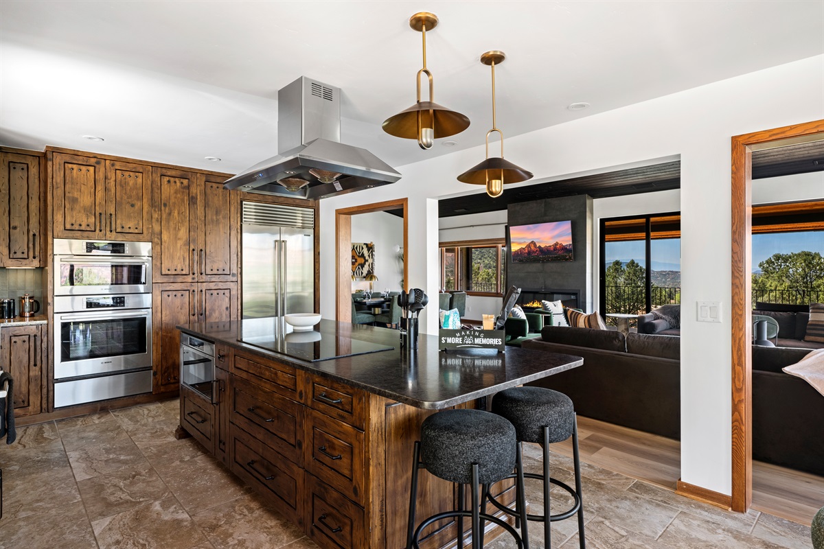 Chef’s kitchen with a large island—perfect for gathering, cooking, and entertaining.