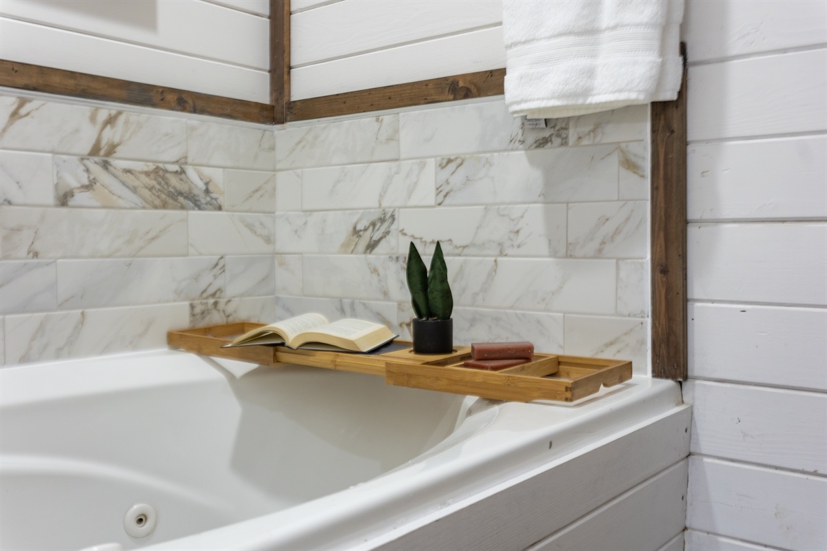 Soak in the jacuzzi tub