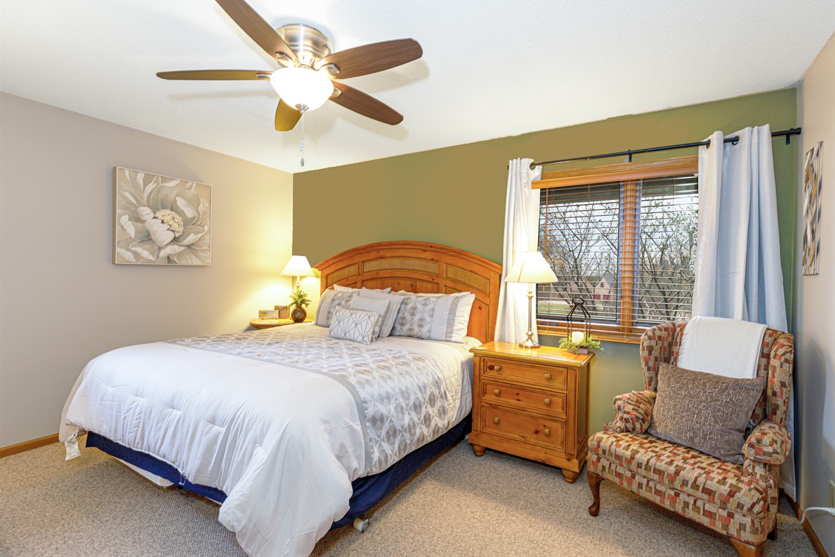 Bedroom #2 is on the main floor with a King bed and ensuite bathroom. 