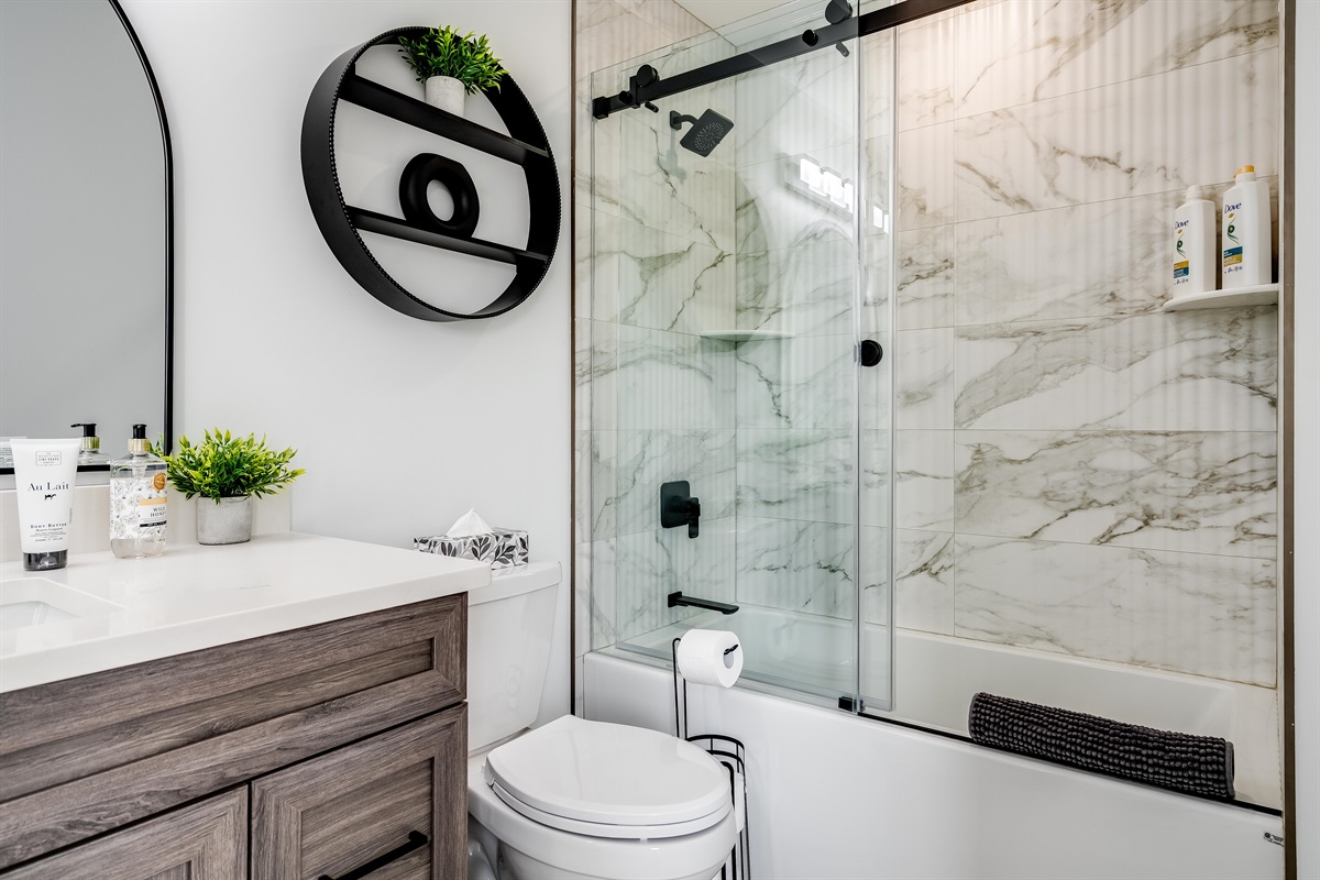 A Full Bathroom with ,serene, inviting space perfect for daily routines or unwinding.