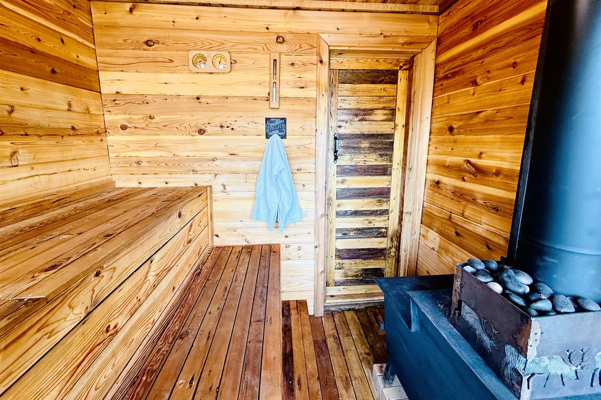 Wood burning sauna