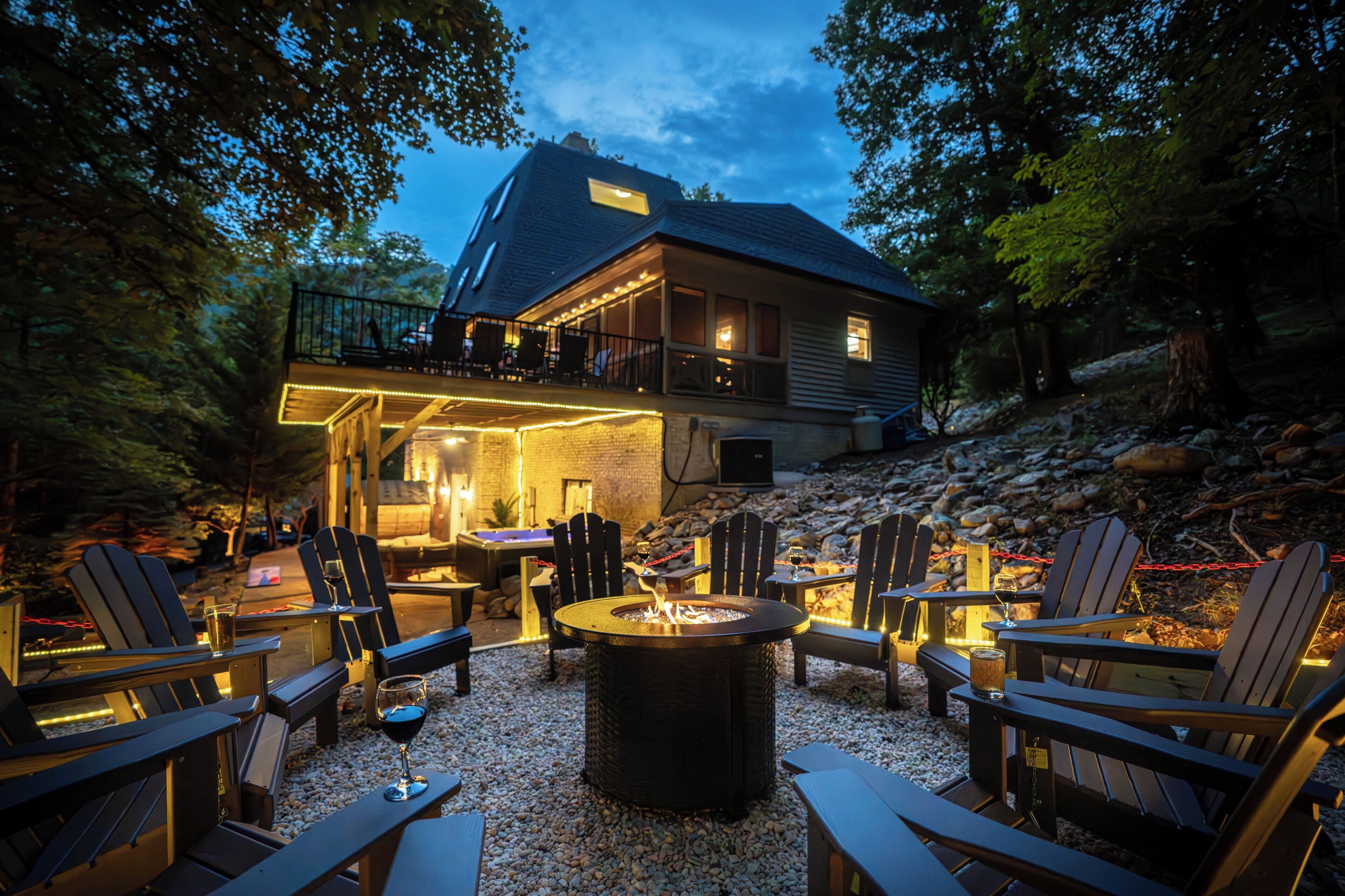 Additional firepit with seating for 12

