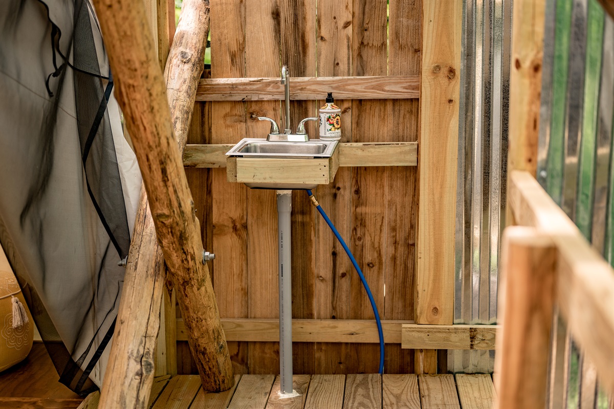 Sink at the tent
