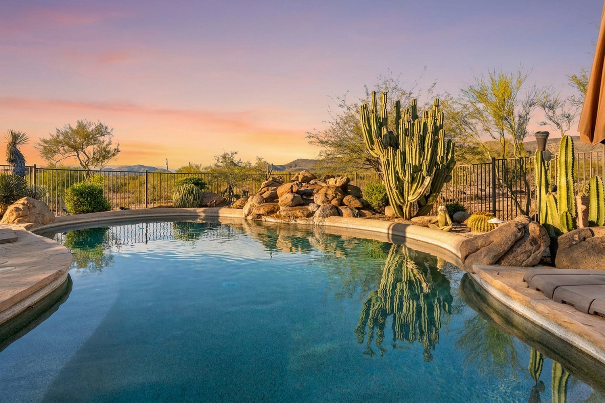 Swim, float or lounge while you enjoy the expansive views Sunset Trails has to offer