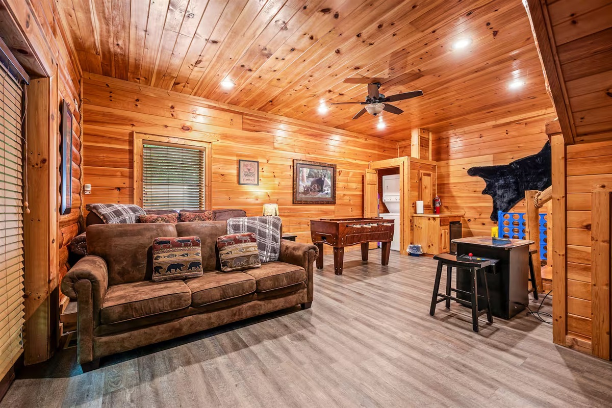 Lower Level Game room with theater style seating