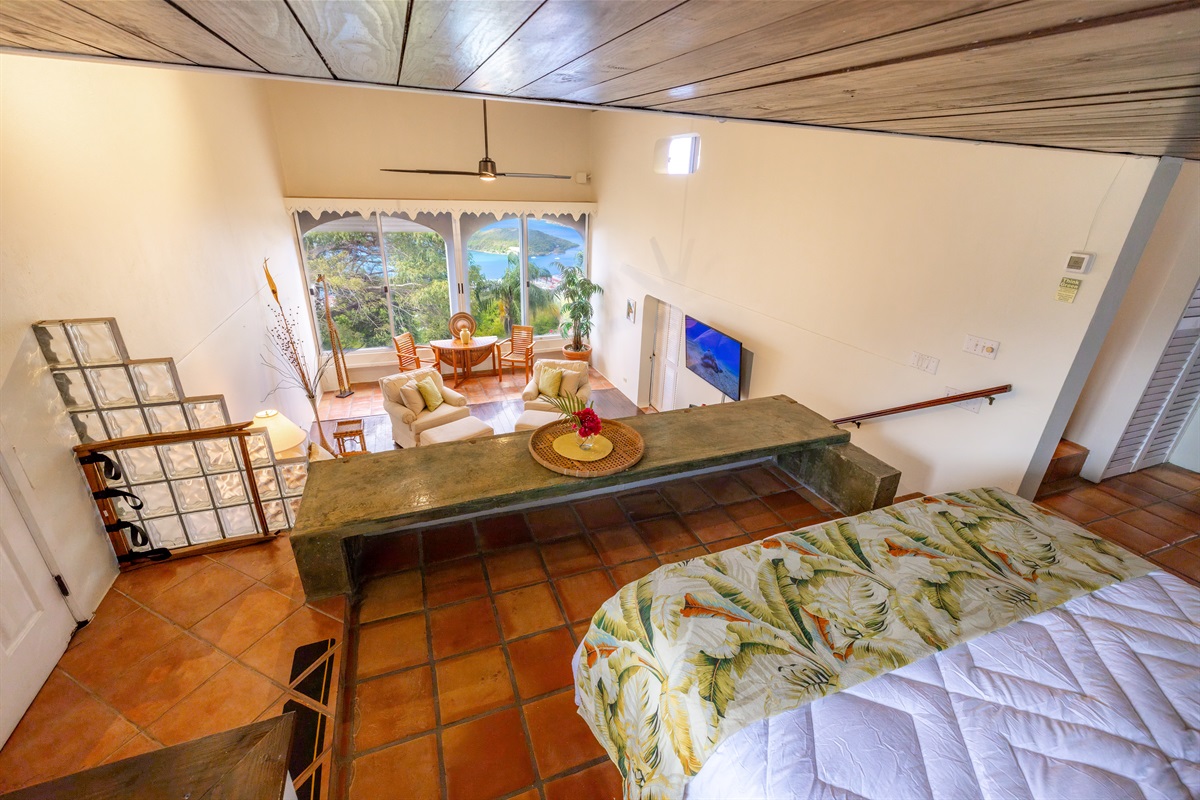 Guest suite 1 overlooks the private living room