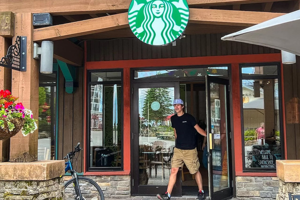 Village Starbucks is walking distance from Mountain Lodge