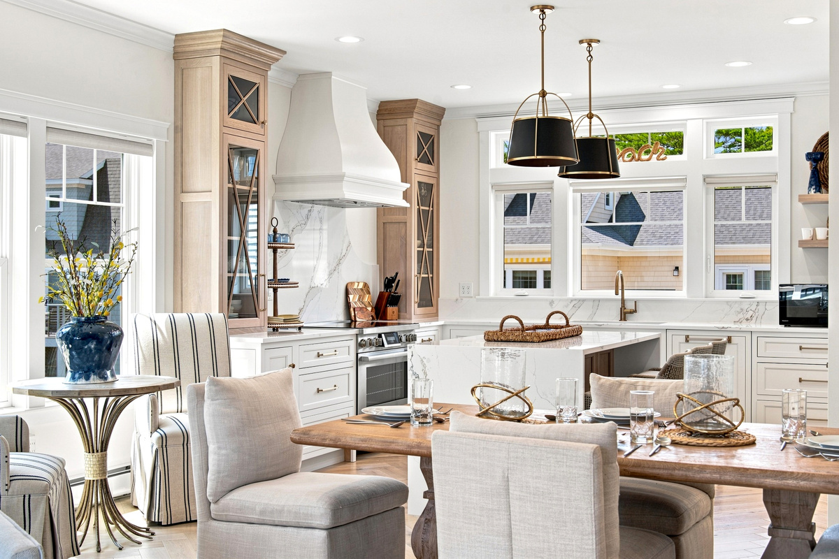 A spacious, beautifully appointed kitchen and dining area makes meals at home effortless.