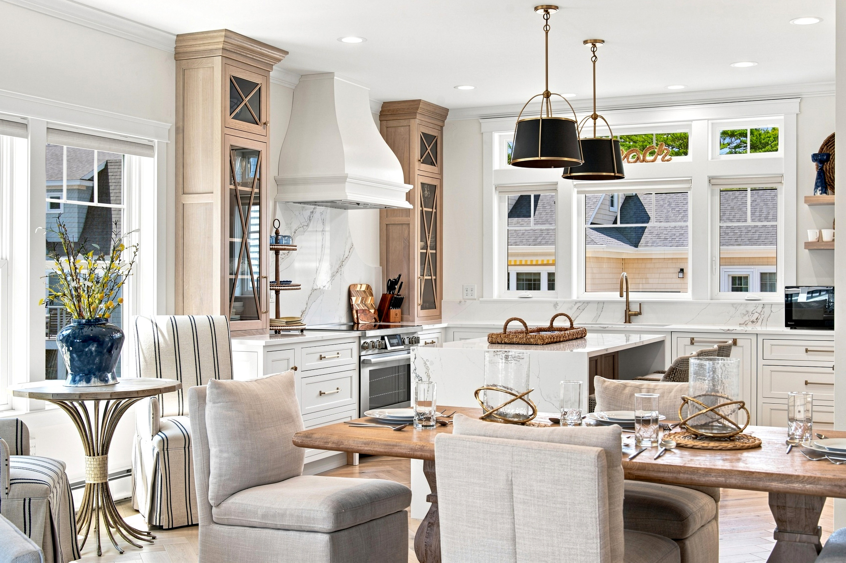 A spacious, beautifully appointed kitchen and dining area makes meals at home effortless.