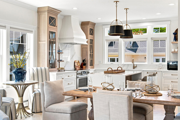 A spacious, beautifully appointed kitchen and dining area makes meals at home effortless.