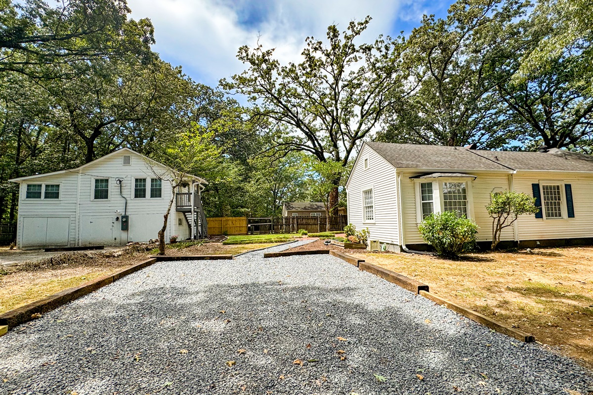 Two dedicated parking spots for the main house (the carriage house to the left can be rented separately.