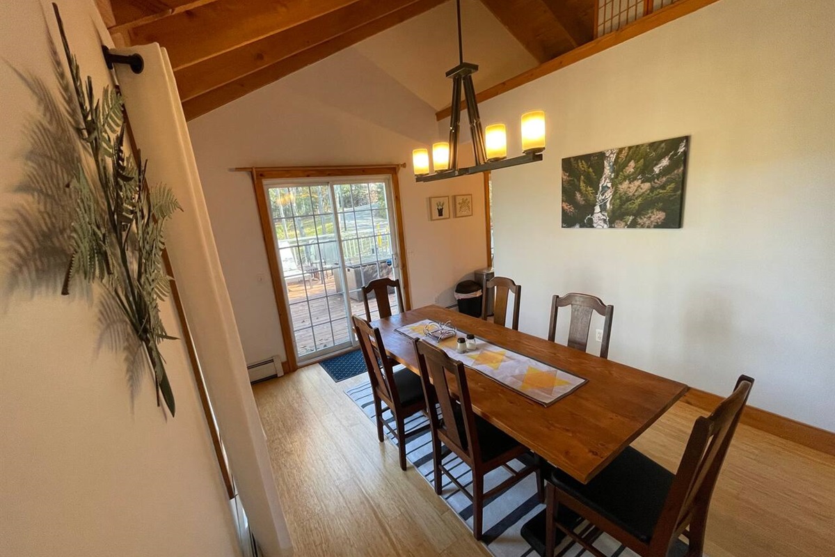 Dining space for 6+ and quick access to deck