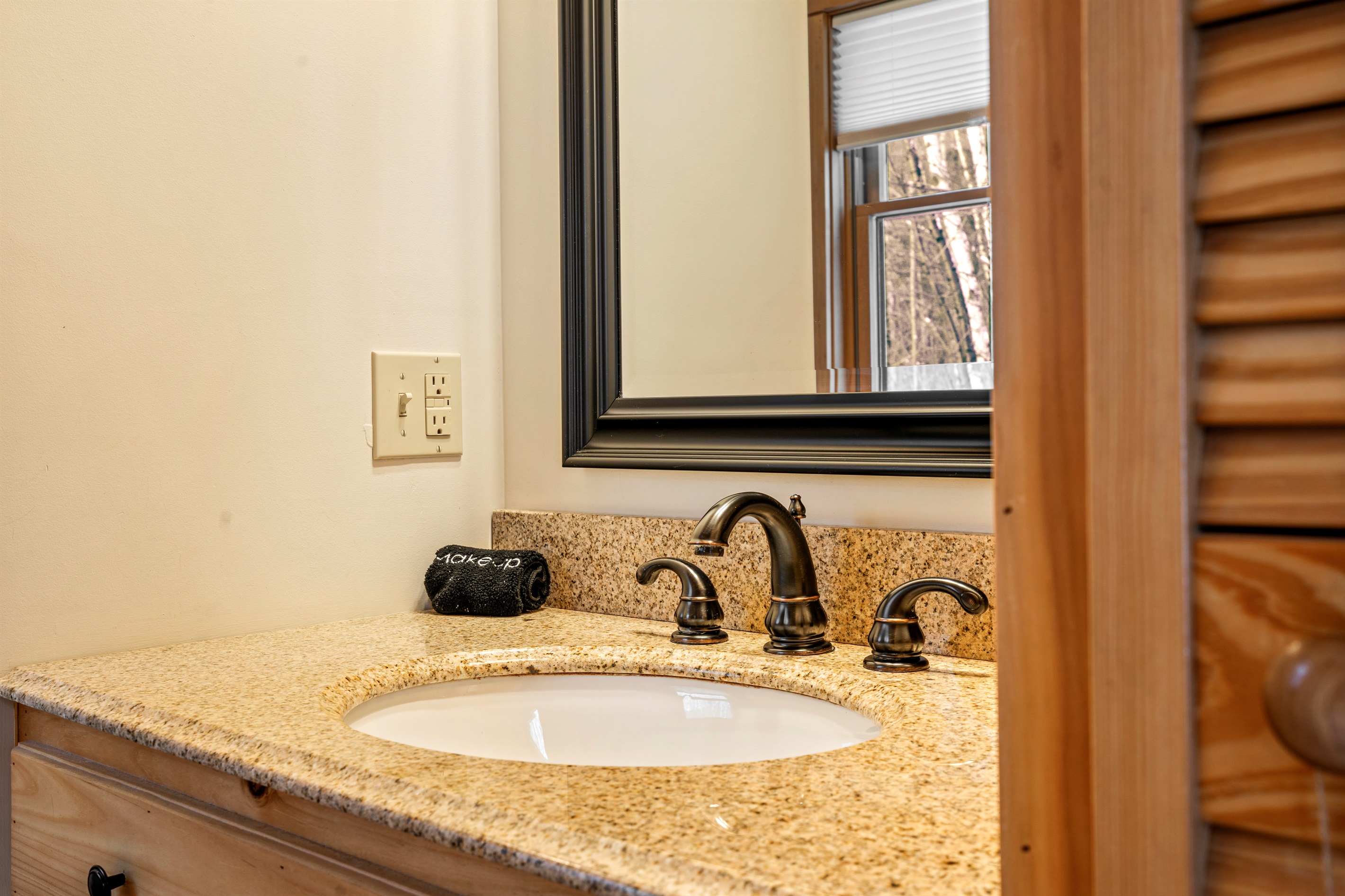 Our main floor master bedroom features an ensuite bathroom for your convenience.
