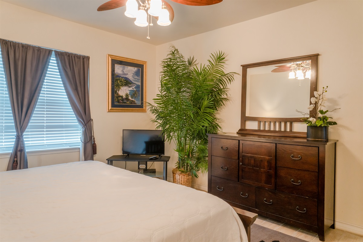 King Size bed in the Master Bedroom