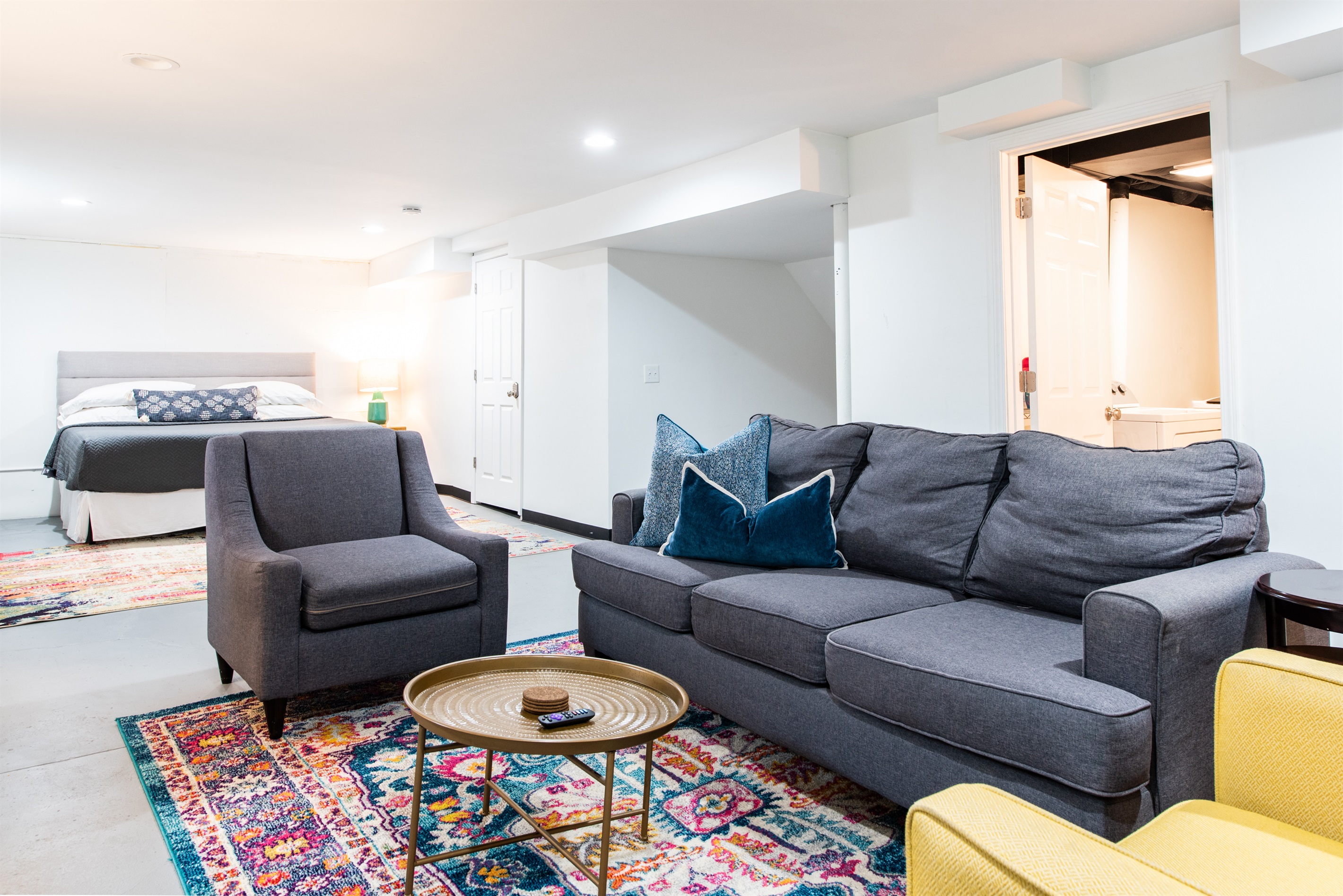 1,000 Sq Ft Newly Renovated Walkout Basement •Private TV area with 50” Smart TV•Access to Backyard•Two King Beds•Brand New Full Bathroom 