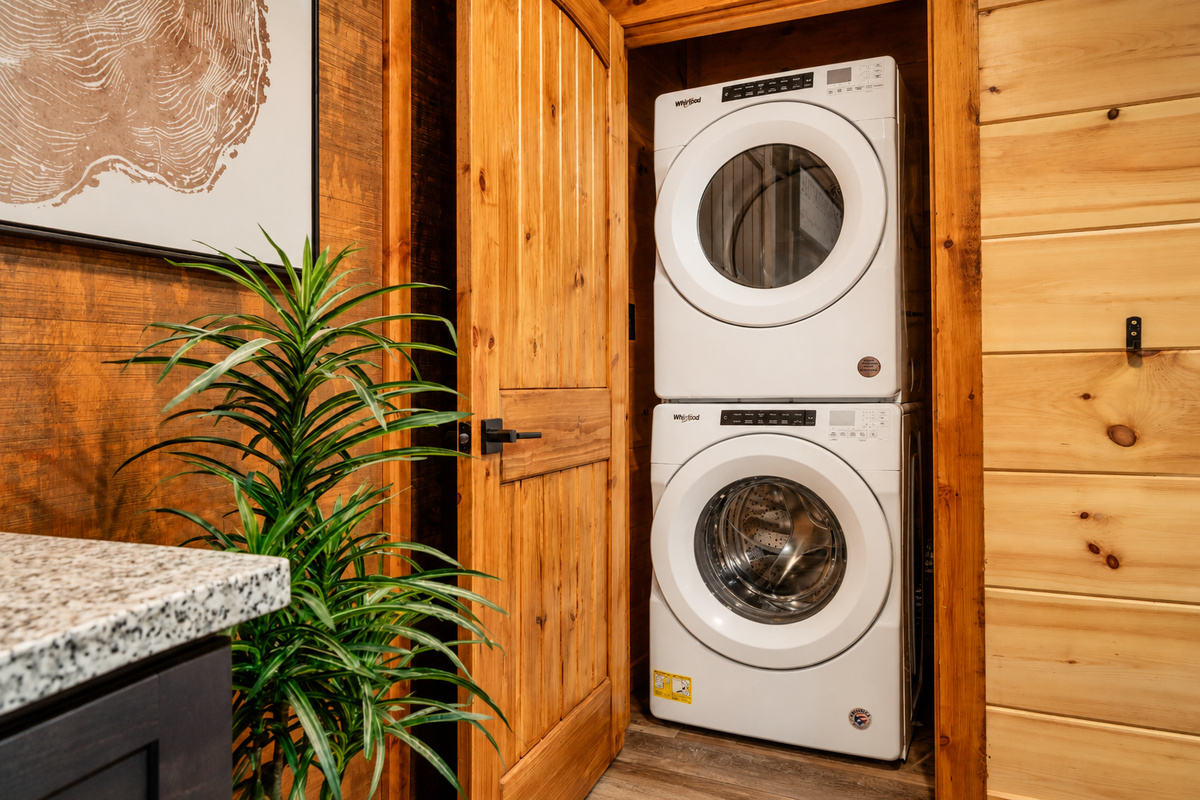 Toss muddy trail clothes in the front-load washer and dryer, and pack light.