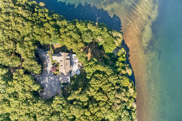 A stunning aerial view of The Wandery—nestled by the lake and surrounded by calm.