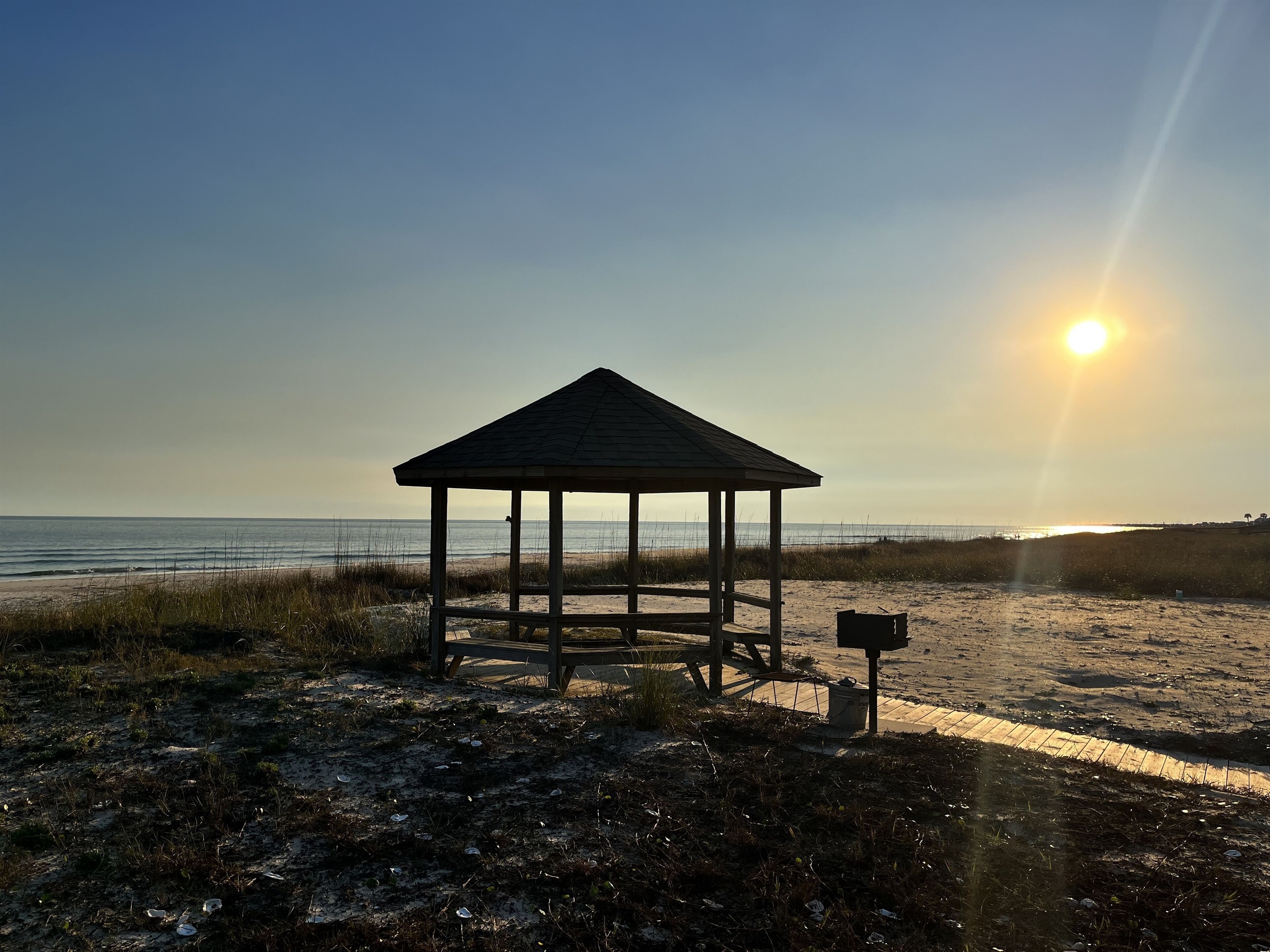 Sunset over the gazebo