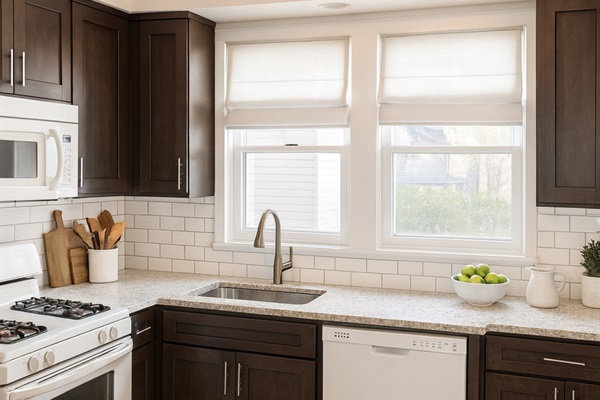 Updated kitchen with granite countertops 