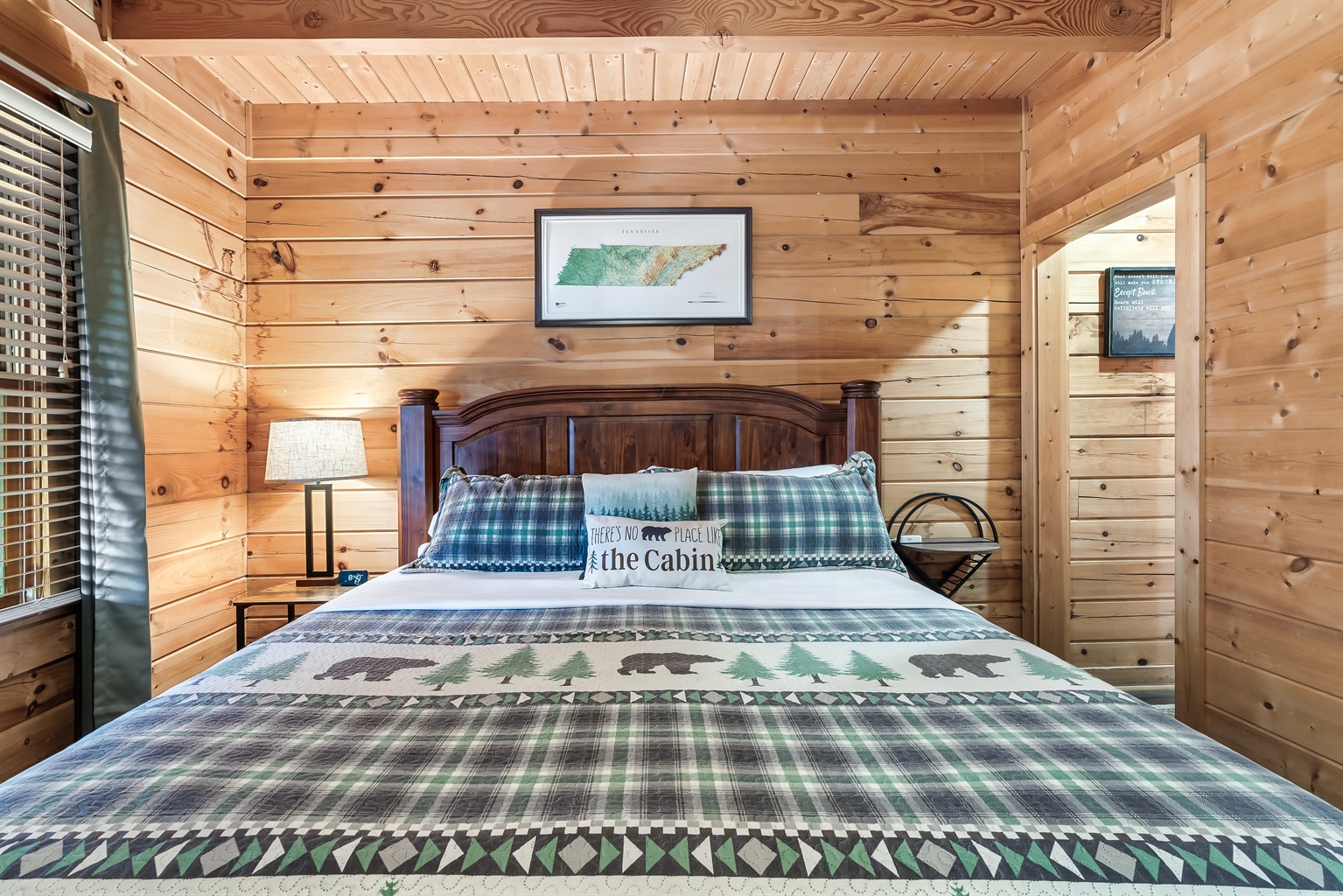 The cabin features two highly-comfortable bedrooms and a lavish loft master suite.