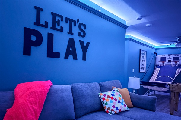 Have fun changing the multi-color LED lighting surrounding the second floor living area and the game room.